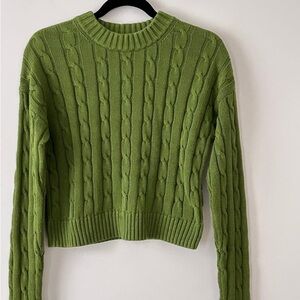 Green Cable Knit Sweater